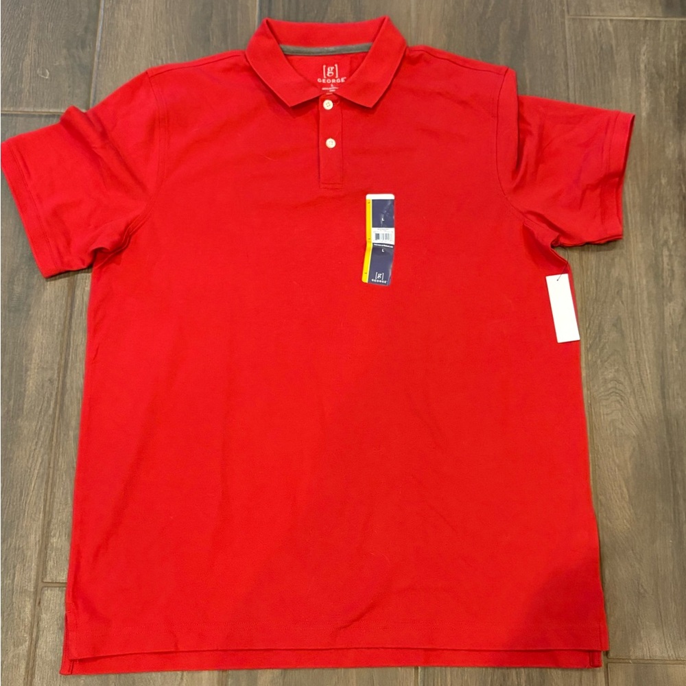 George Men’s Red Polo Shirt – Size L (NWT)